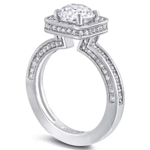 Eternal Love Diamond Square Halo Engagement Ring