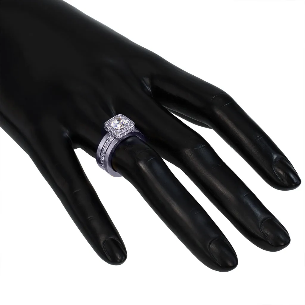 Eternal Love Diamond Square Halo Engagement Ring