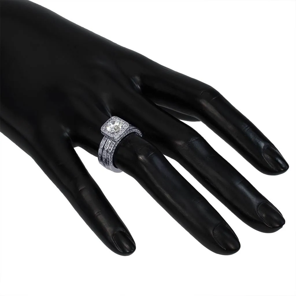 Eternal Love Diamond Square Halo Engagement Ring