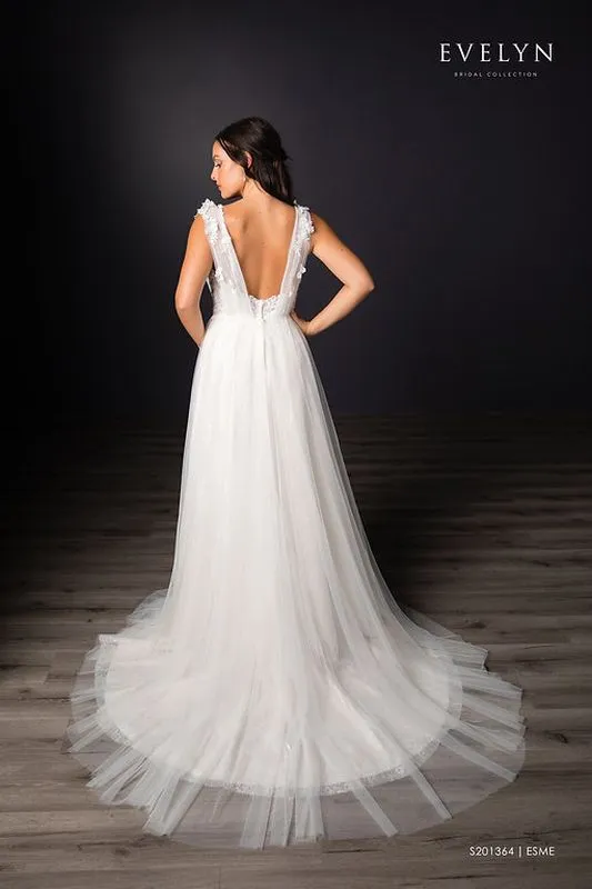 Evelyn Bridals Size 16W S201364 Esme Ivory/Nude/Ivory Gown