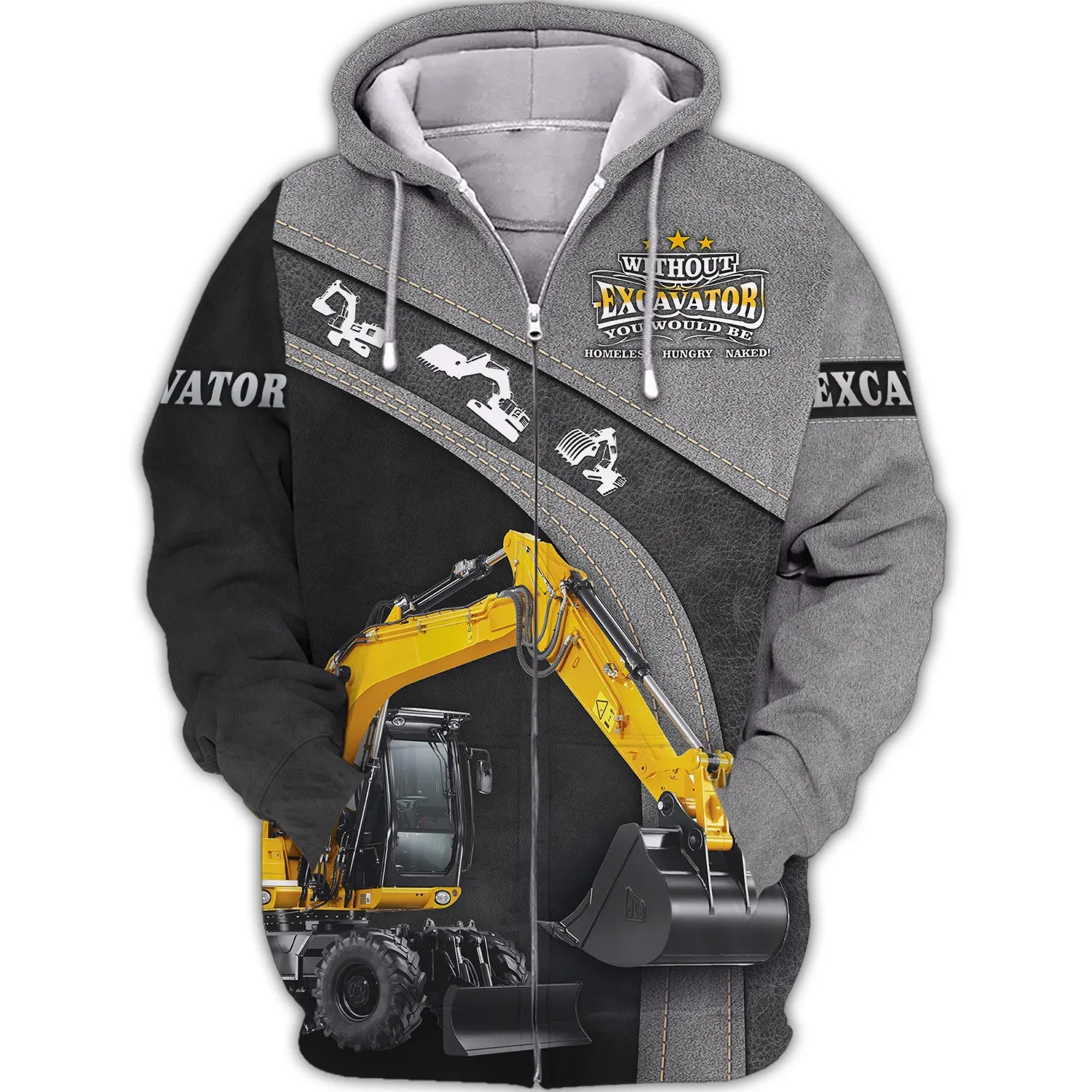 Excavator Old Man 3D All Over Printed Shirts