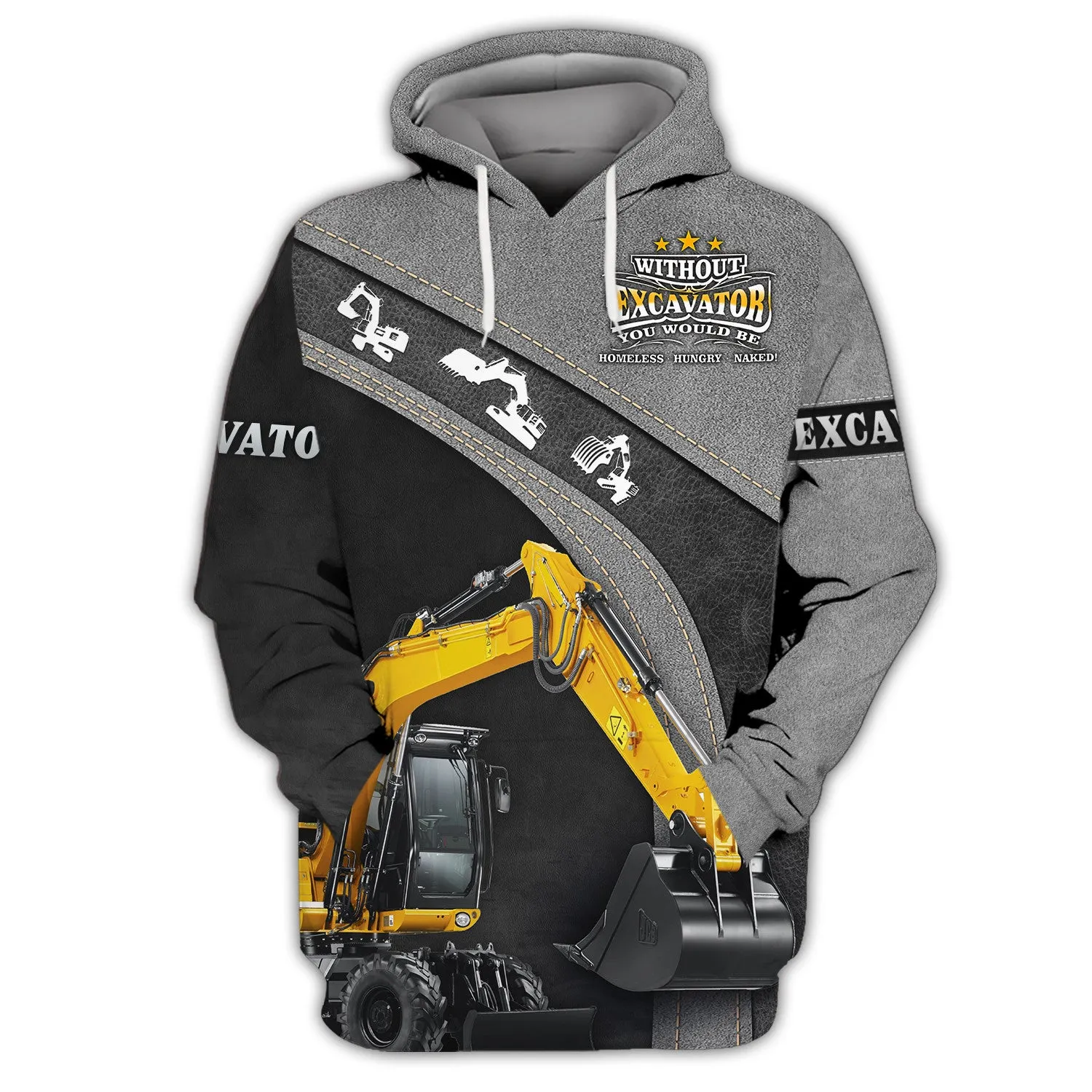 Excavator Old Man 3D All Over Printed Shirts