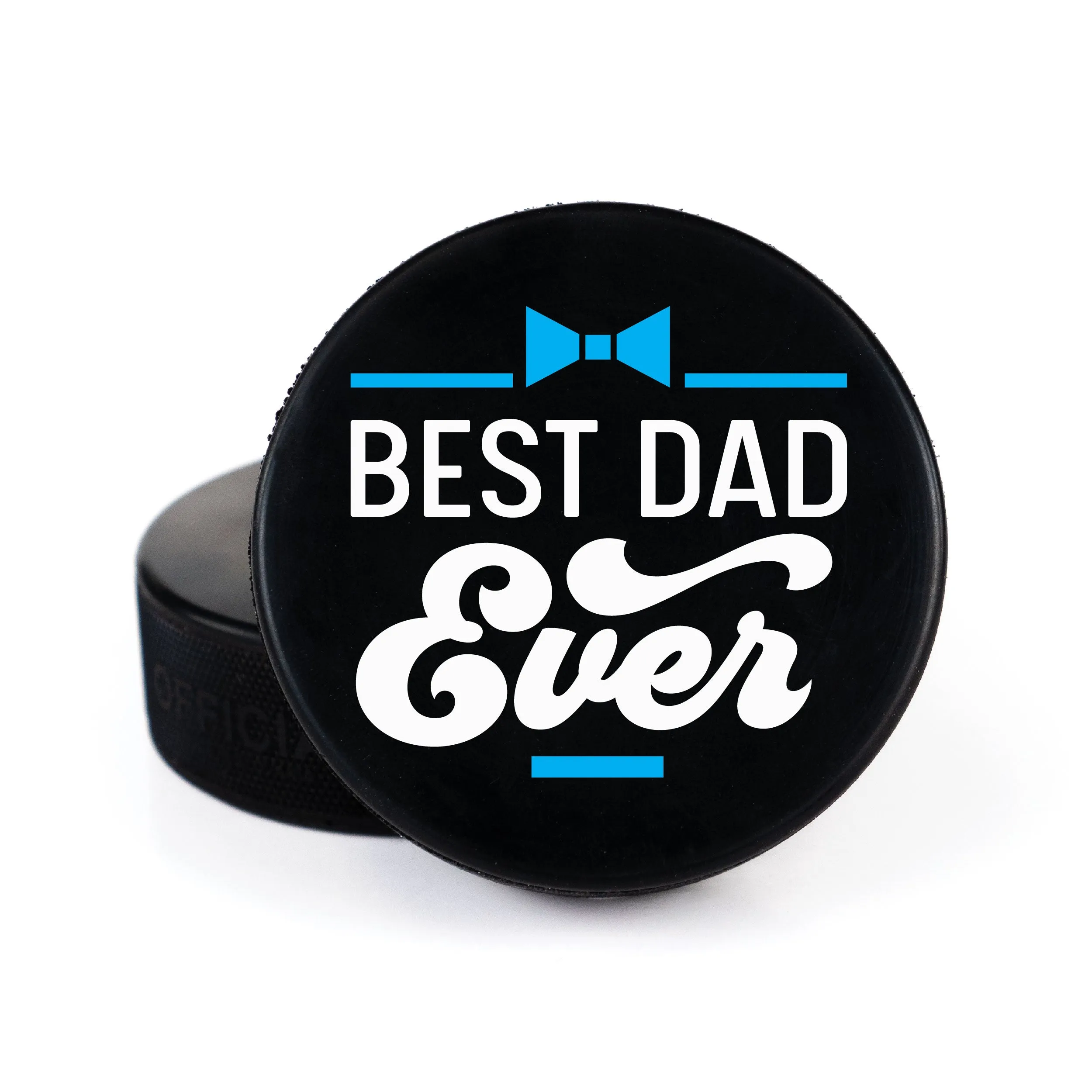 Father Half Circle Photo with Message, Printed Hockey Puck