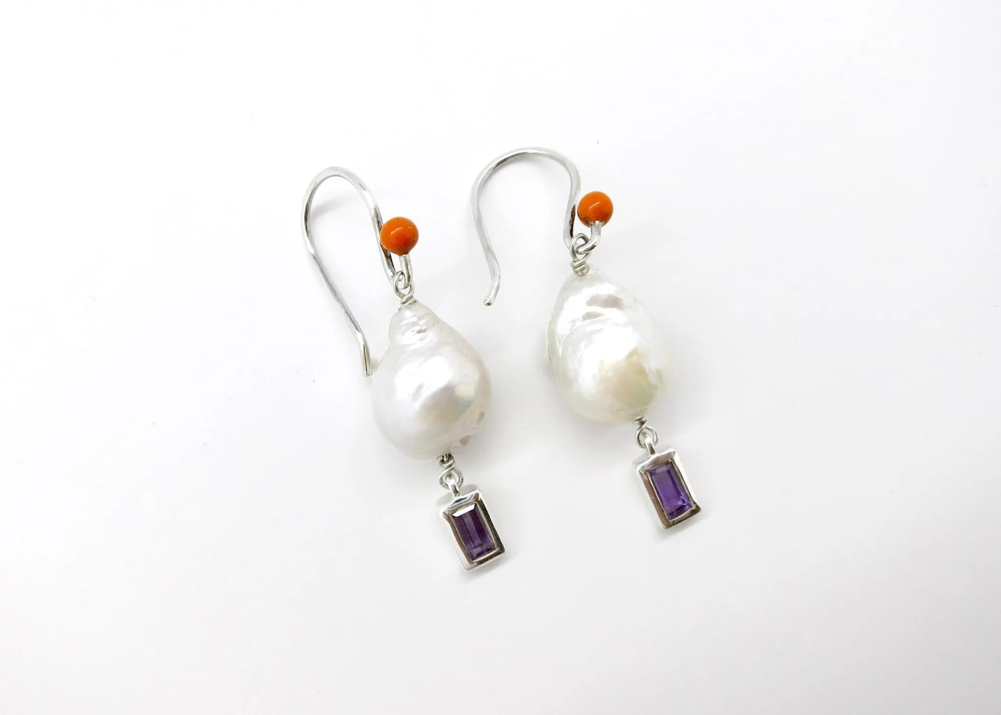 February (baroque pearl birthstone earrings)