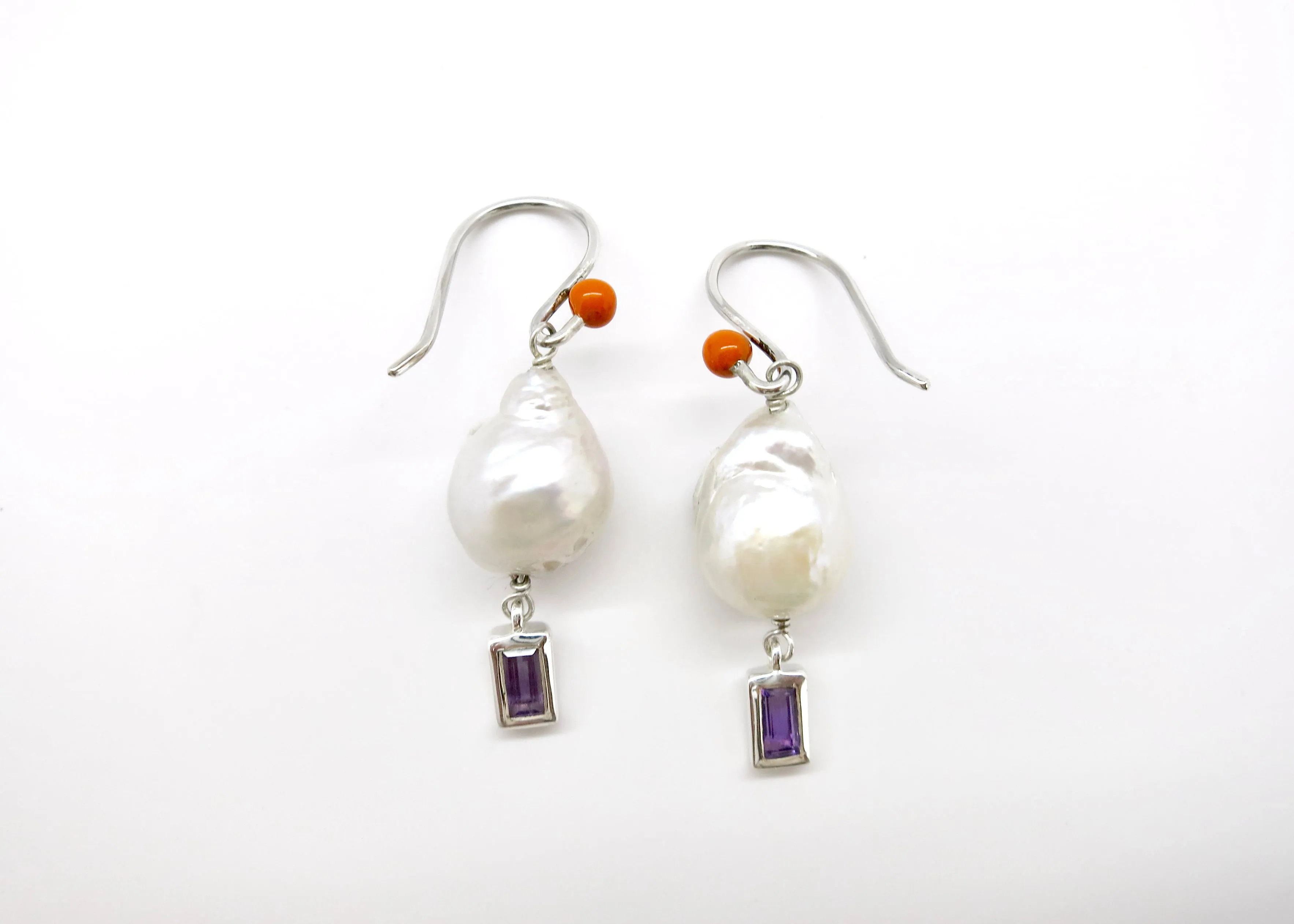 February (baroque pearl birthstone earrings)