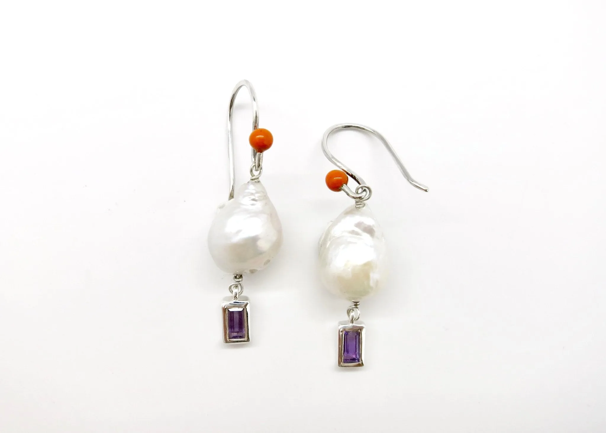 February (baroque pearl birthstone earrings)