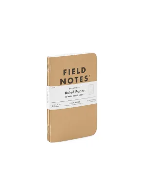 Field Notes Original Kraft 3 Pack Ruled Paper