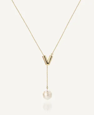 Flora Lariat Pearl Necklace