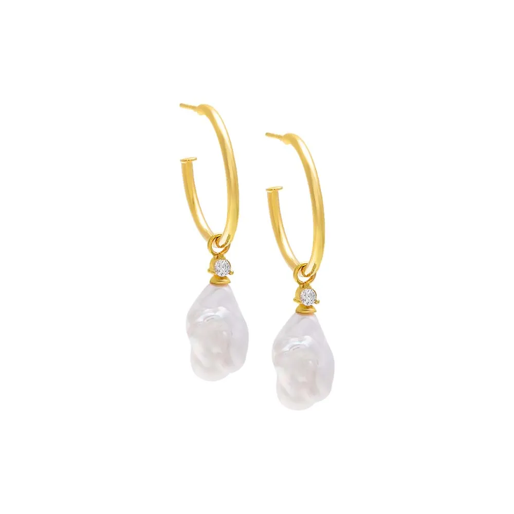 Fresh Water Pearl Hoop Earring