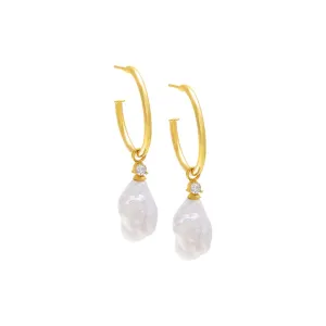 Fresh Water Pearl Hoop Earring