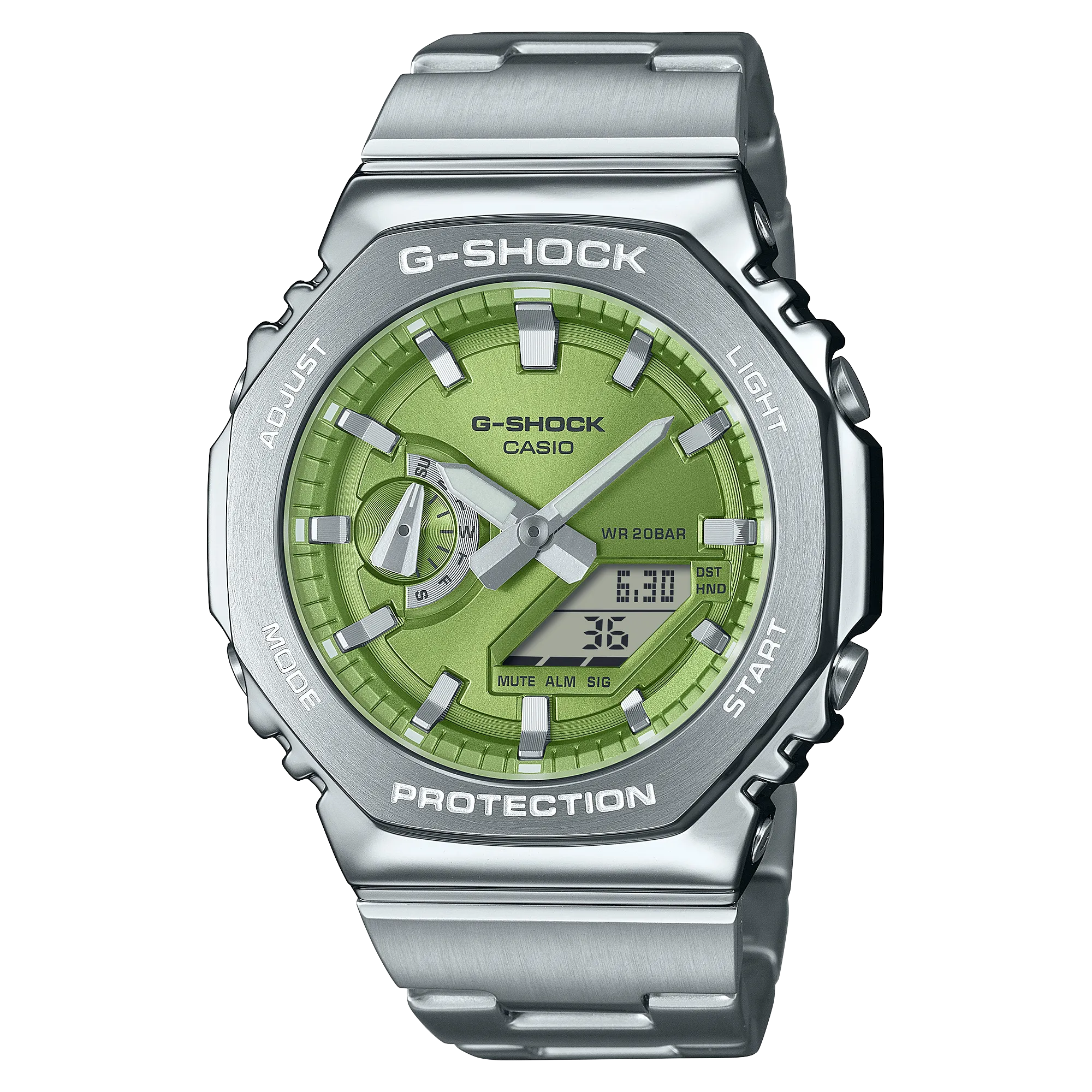 G-Shock G-Steel Octagonal Lime Green Dial Watch GM-2110D-3A