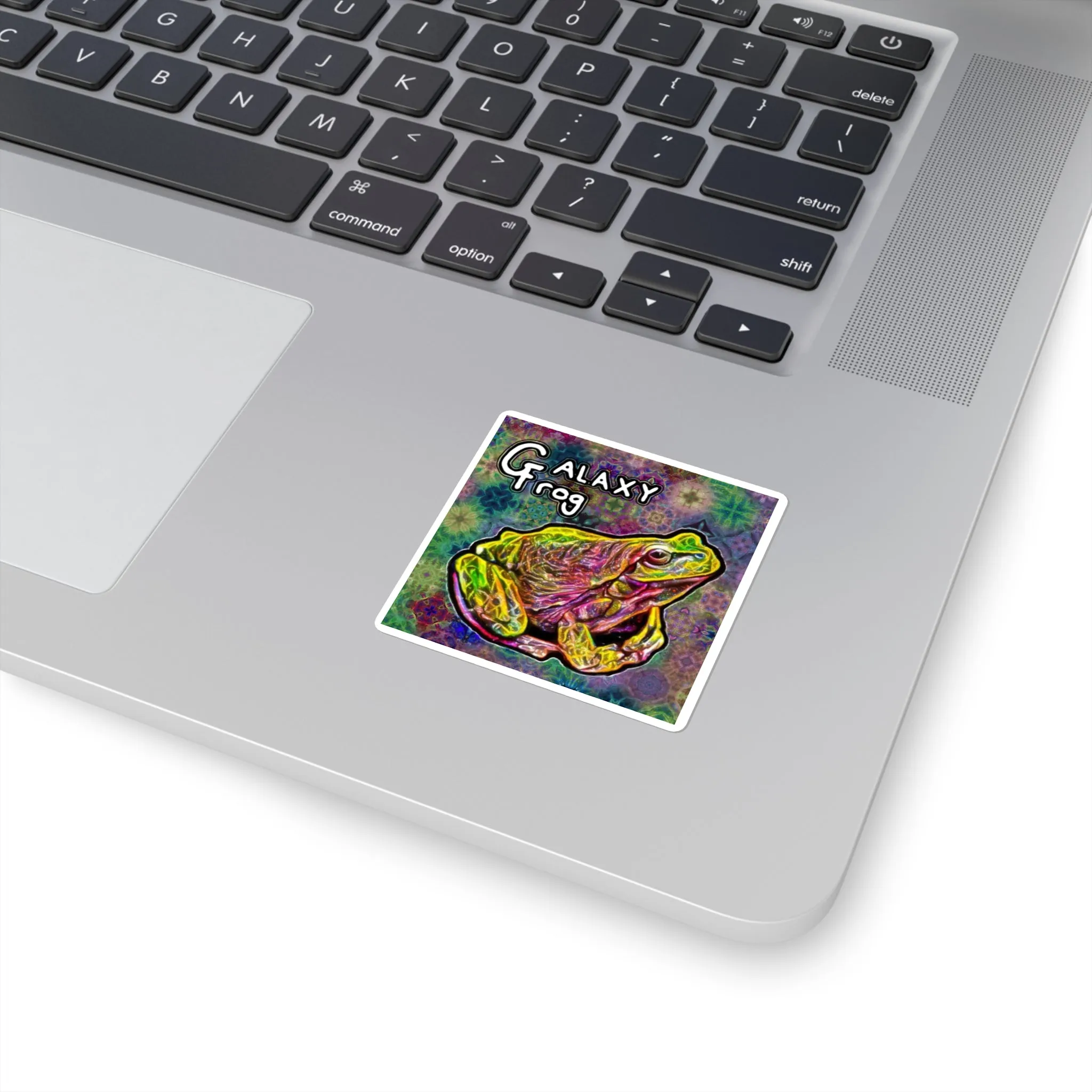 Galaxy Frog Cymagic Kaleidoscape Square Stickers