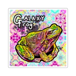 Galaxy Frog Fractal Cymagic Kaleidoscape Joy  Square Stickers