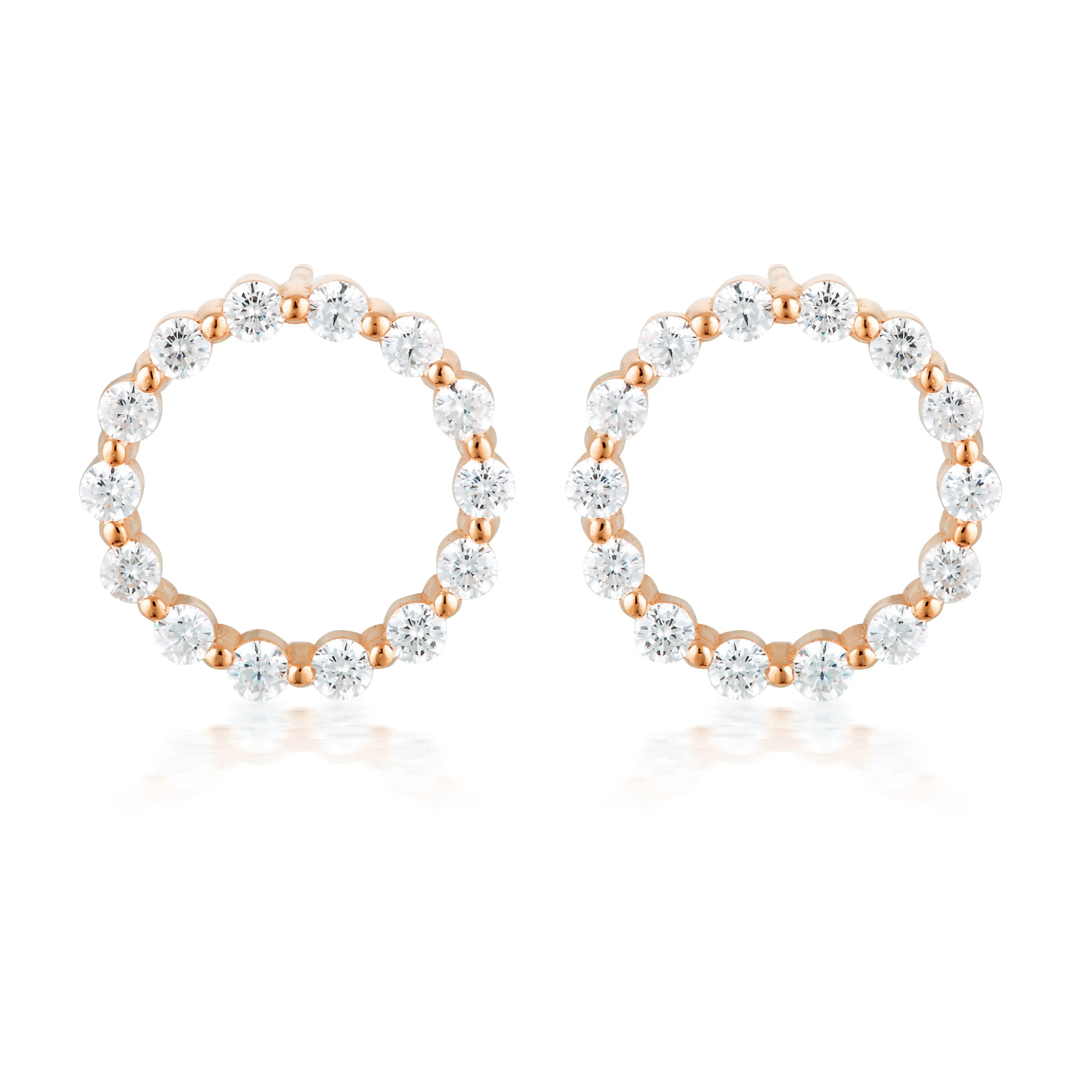 Georgini Small Circle of Life Earrings - Rose Gold