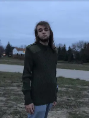 Green Military Sweater Size M