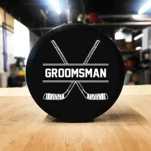 Groomsman & Best Man Gifts, Printed Hockey Puck