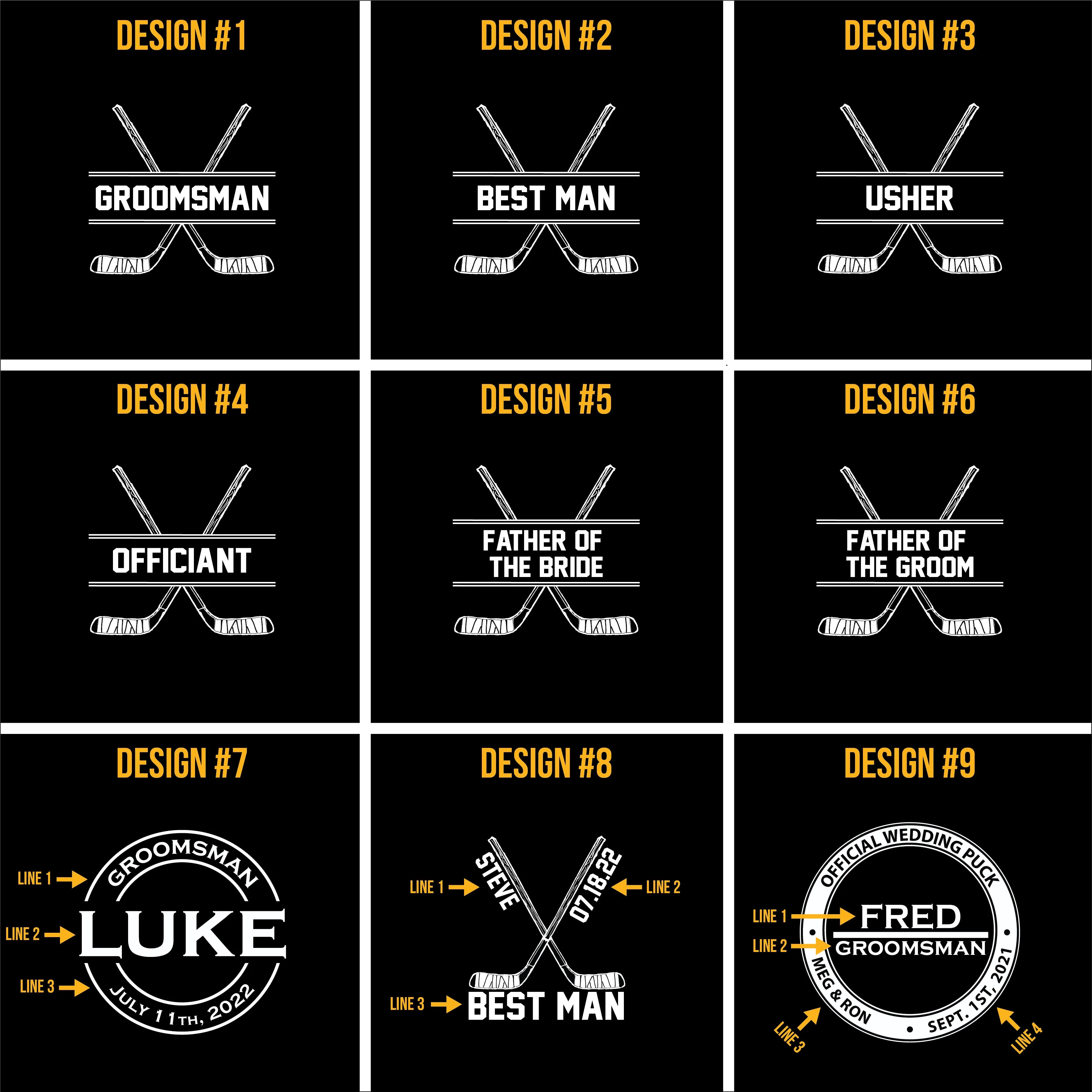 Groomsman, Printed Hockey Puck