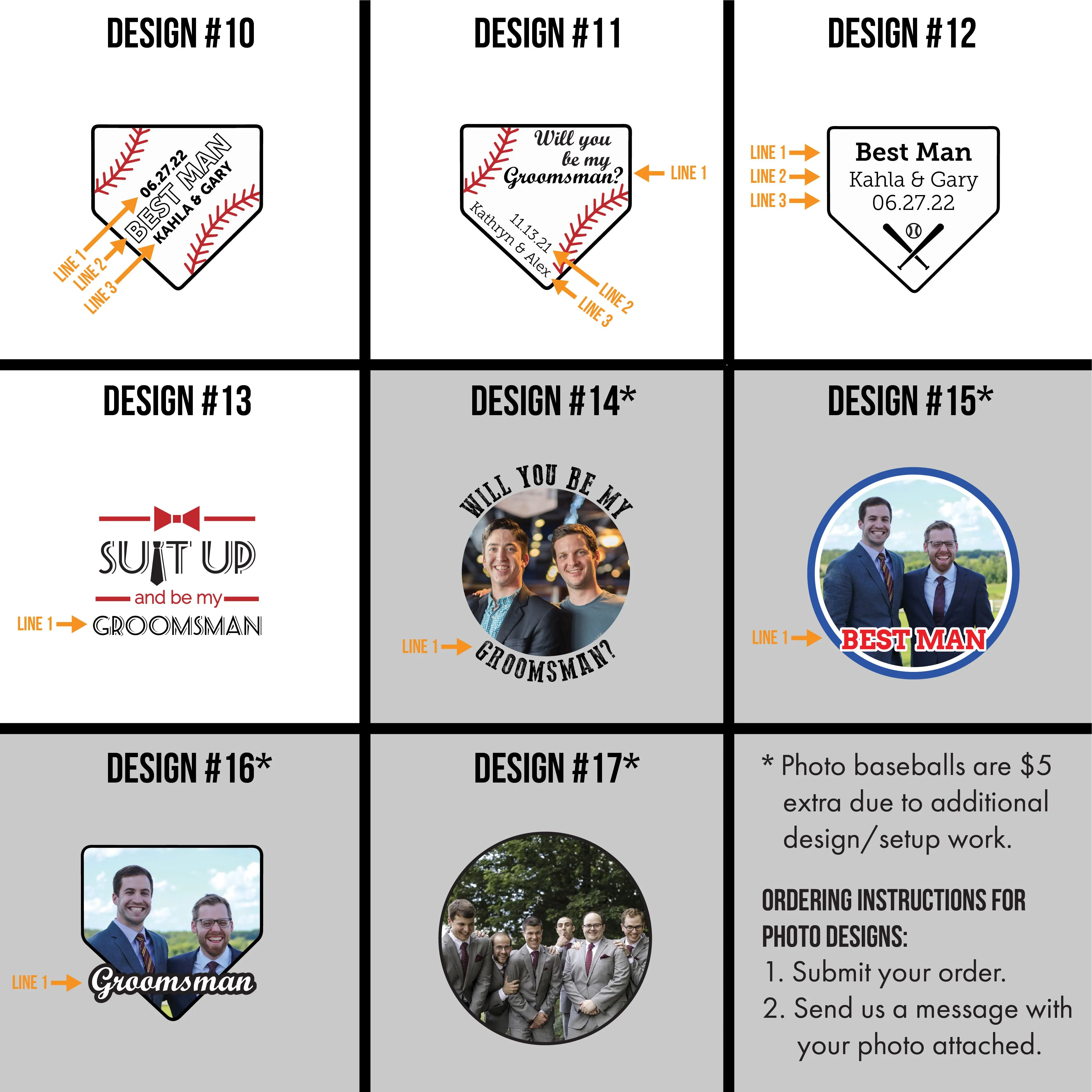 Groomsmen & Wedding Designs, Printed Baseball