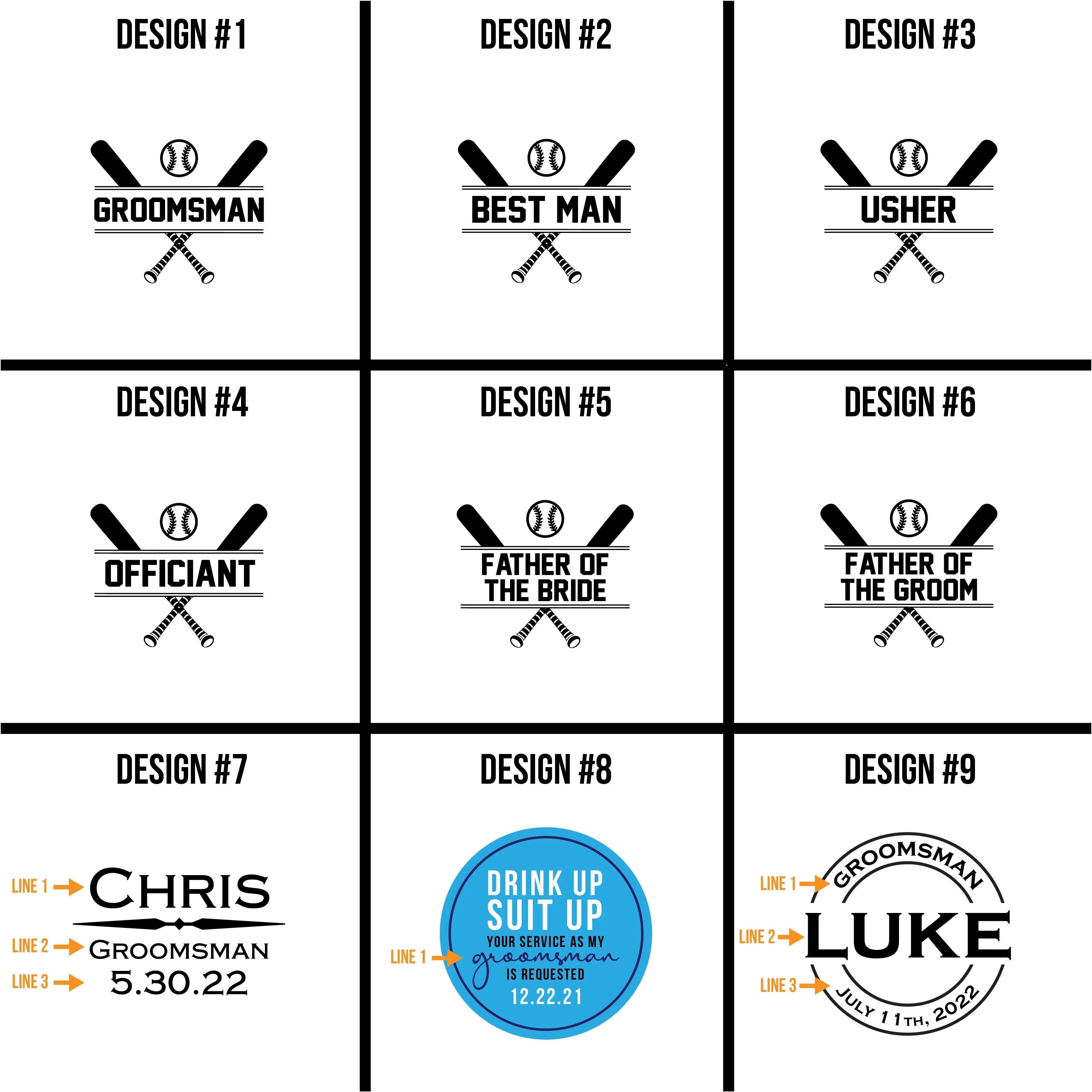 Groomsmen & Wedding Designs, Printed Baseball
