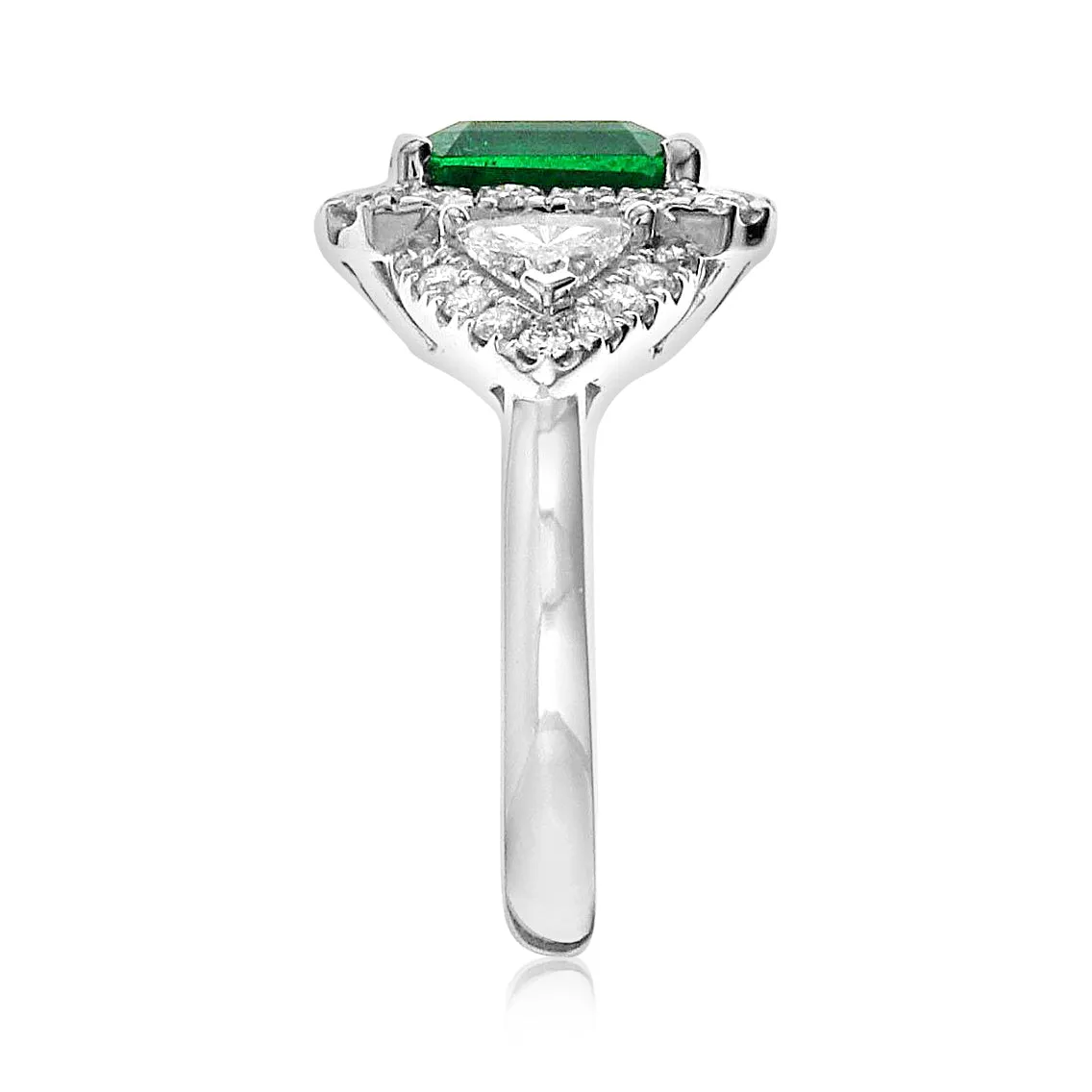 GRS Certified Ladies Statement 1.88ct Zambian Emerald - Cut Emerald & Diamond Ring