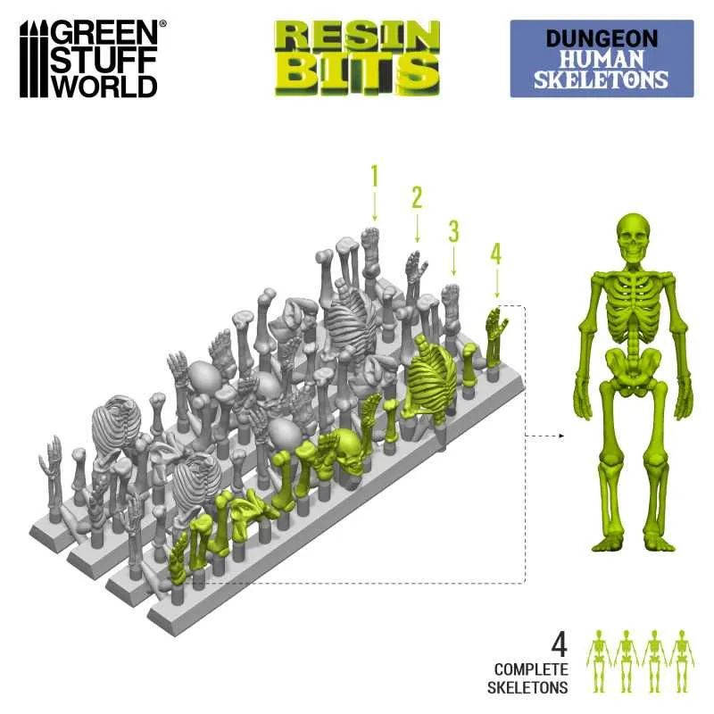 GSW Resin Basing Set - Human Skeletons 1:35