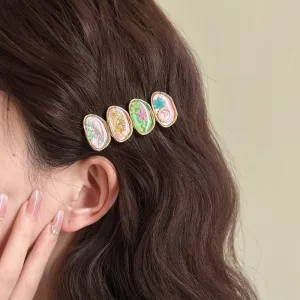 Handmade Baroque Sweet Floral Amber Hair Clip