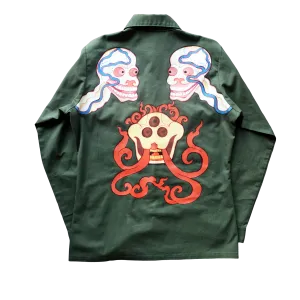 HANDPAINTED SKULL VINTAGE MILITARY SHIRT
