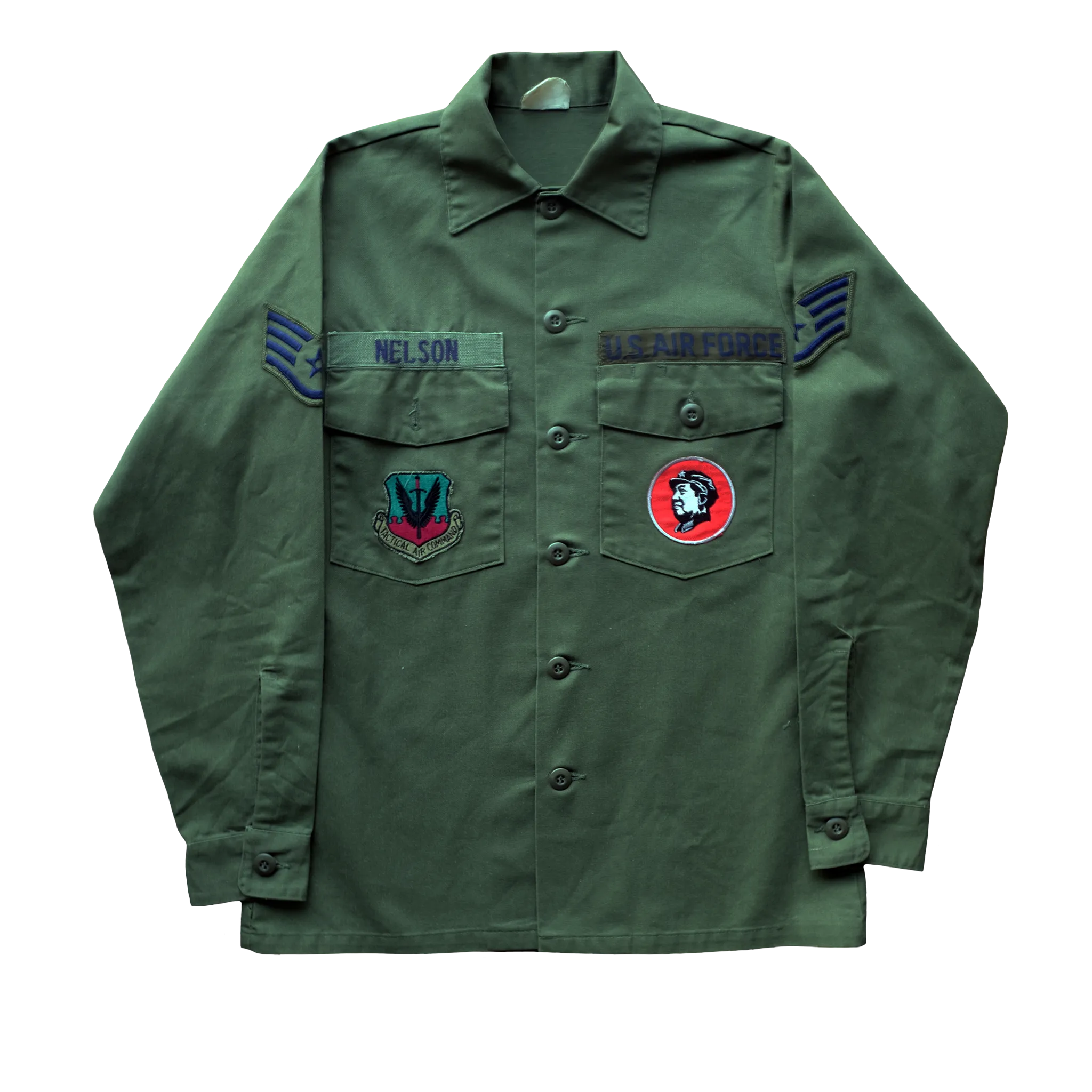 HANDPAINTED SKULL VINTAGE MILITARY SHIRT