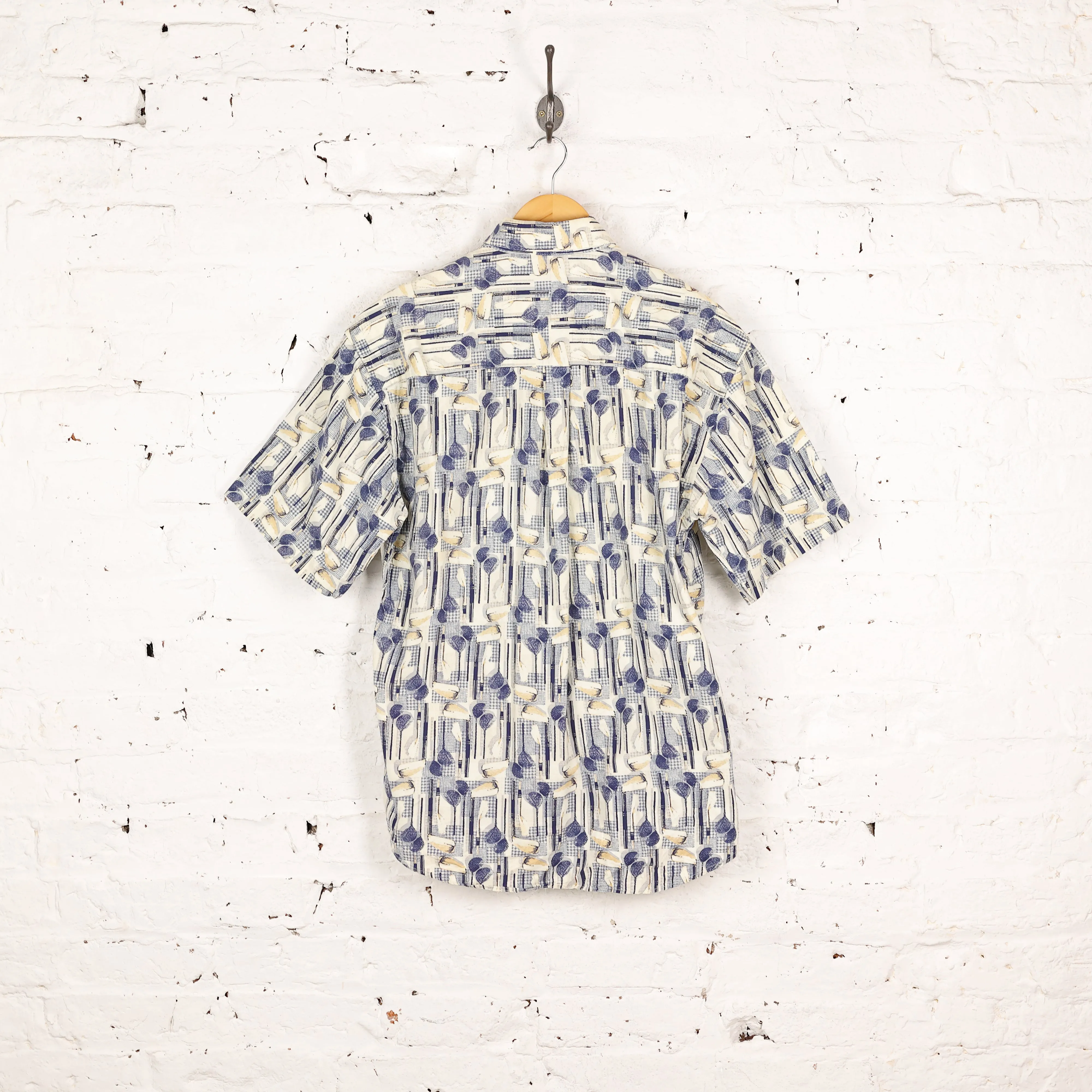 Headlock 90's Golf Club Pattern Print Shirt - White - M
