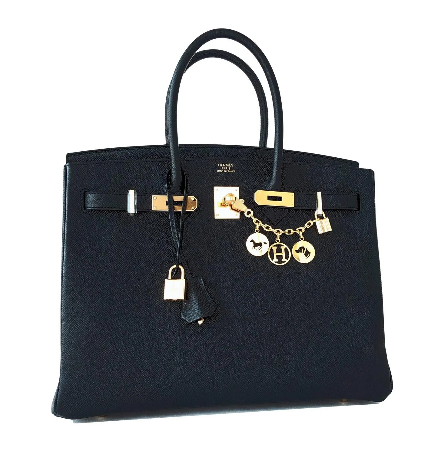 Hermes Black 35cm Birkin Gold Hardware Epsom Bag Power Birkin