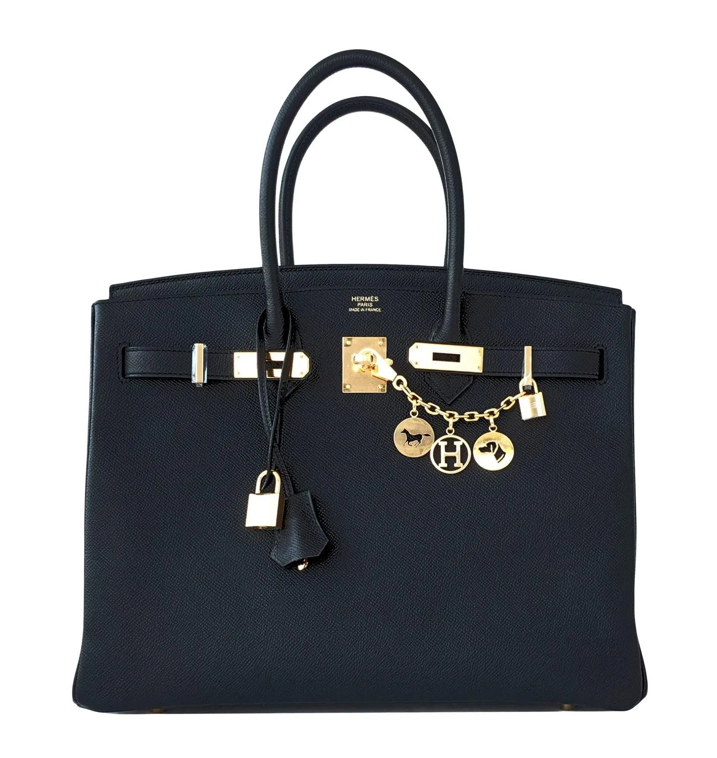 Hermes Black 35cm Birkin Gold Hardware Epsom Bag Power Birkin