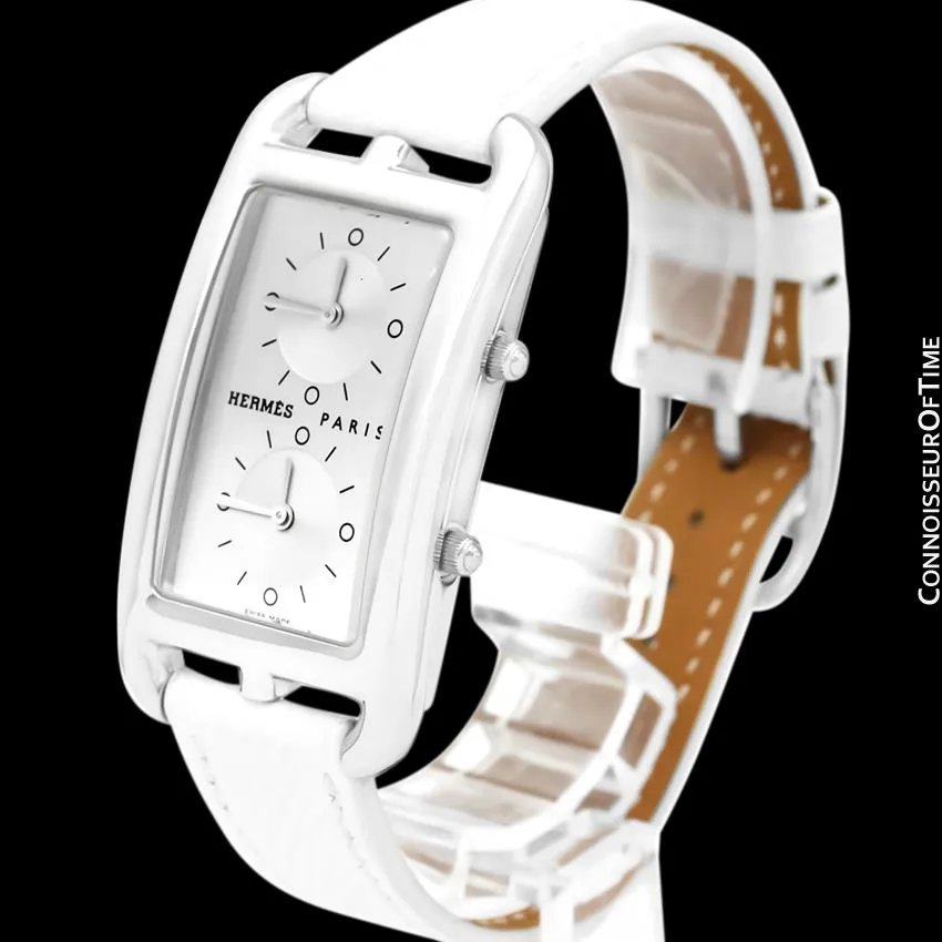 Hermes Cape Code Deux Zones Dual Time Zone Unisex or Mens Midsize Watch, Ref. CC3-510 - Stainless Steel
