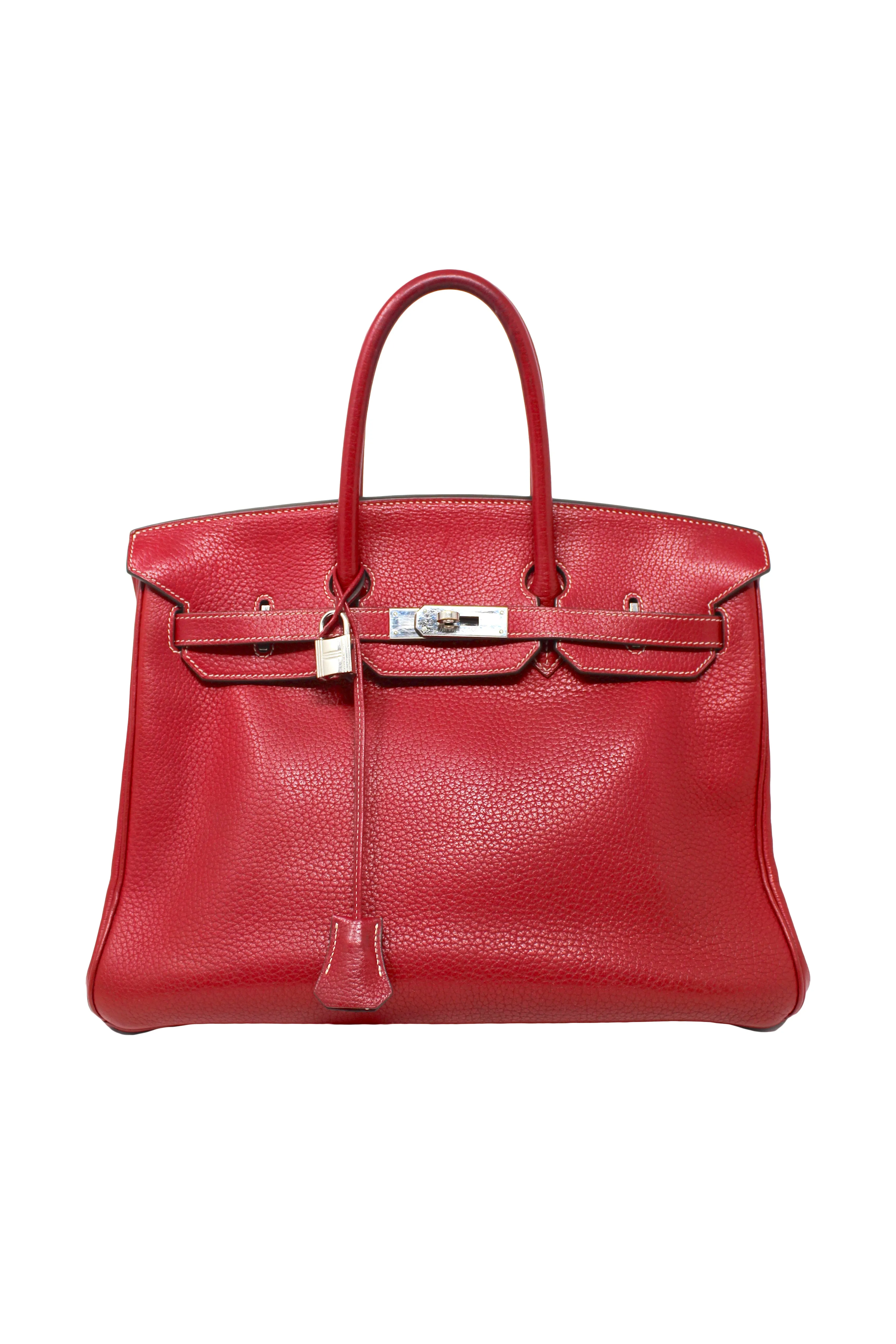 Hermès Rouge Braise Togo Leather Birkin with Palladium Hardware, 2002, 35