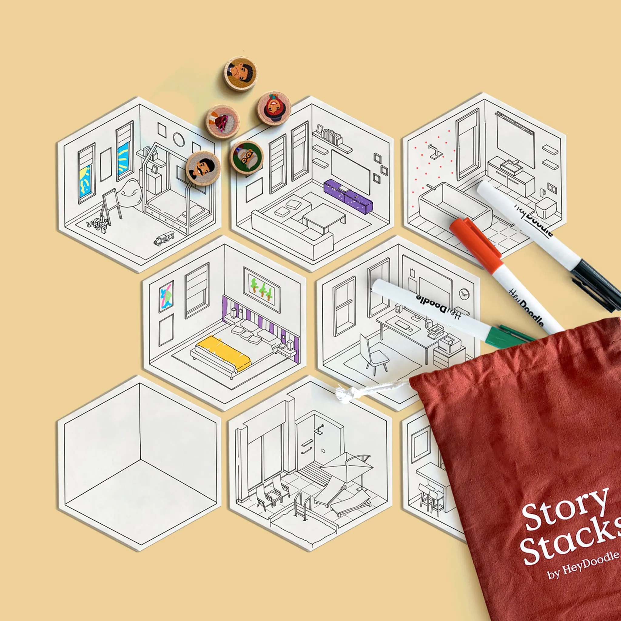 Hey Doodle Story Stacks - At Home