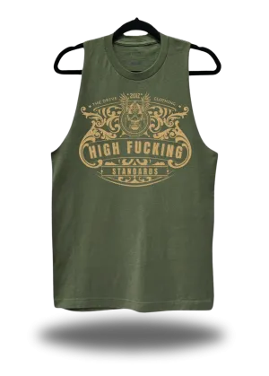 HIGH FUCKING STANDARDS STRINGER TANK TOP*MILITARY GREEN*