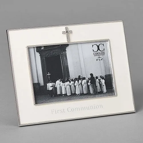 Holy First Communion Frame With Cross  (6") for 4 x 6 picture