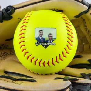 Homeplate Wedding Photo, Printed Softball