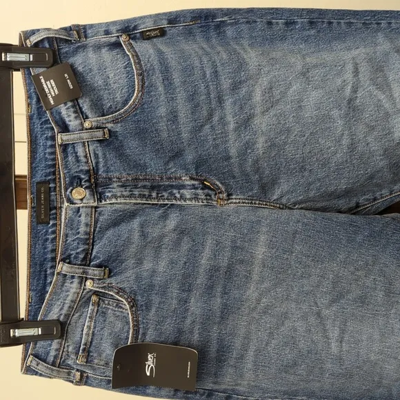 HP🥳 Silver Jeans Highly Desirable High Rise Trouser Leg Indigo Jeans Size 12