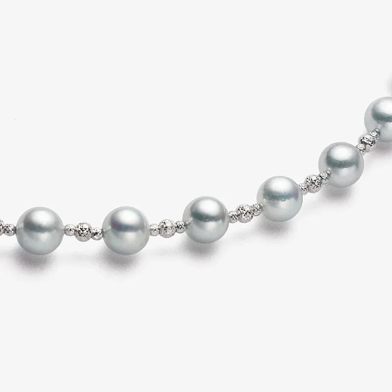 IMPERFECTION COLLECTION Akoya Baroque Pearl 18K White Gold Chain Elegant Necklace