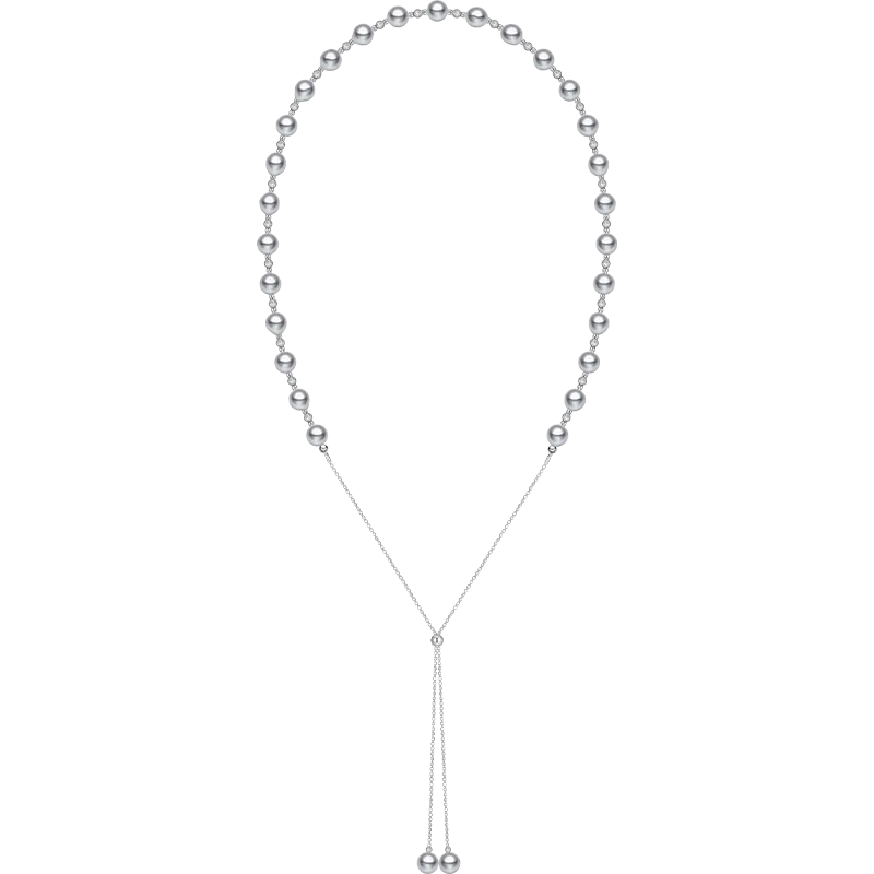IMPERFECTION COLLECTION Akoya Baroque Pearl 18K White Gold Chain Elegant Necklace