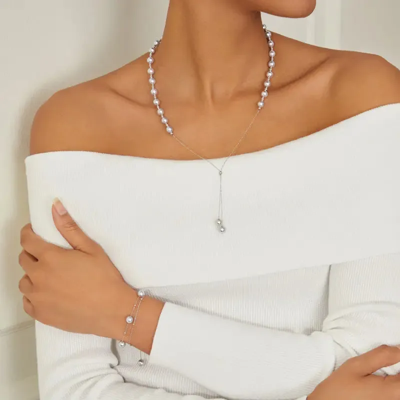IMPERFECTION COLLECTION Akoya Baroque Pearl 18K White Gold Chain Elegant Necklace
