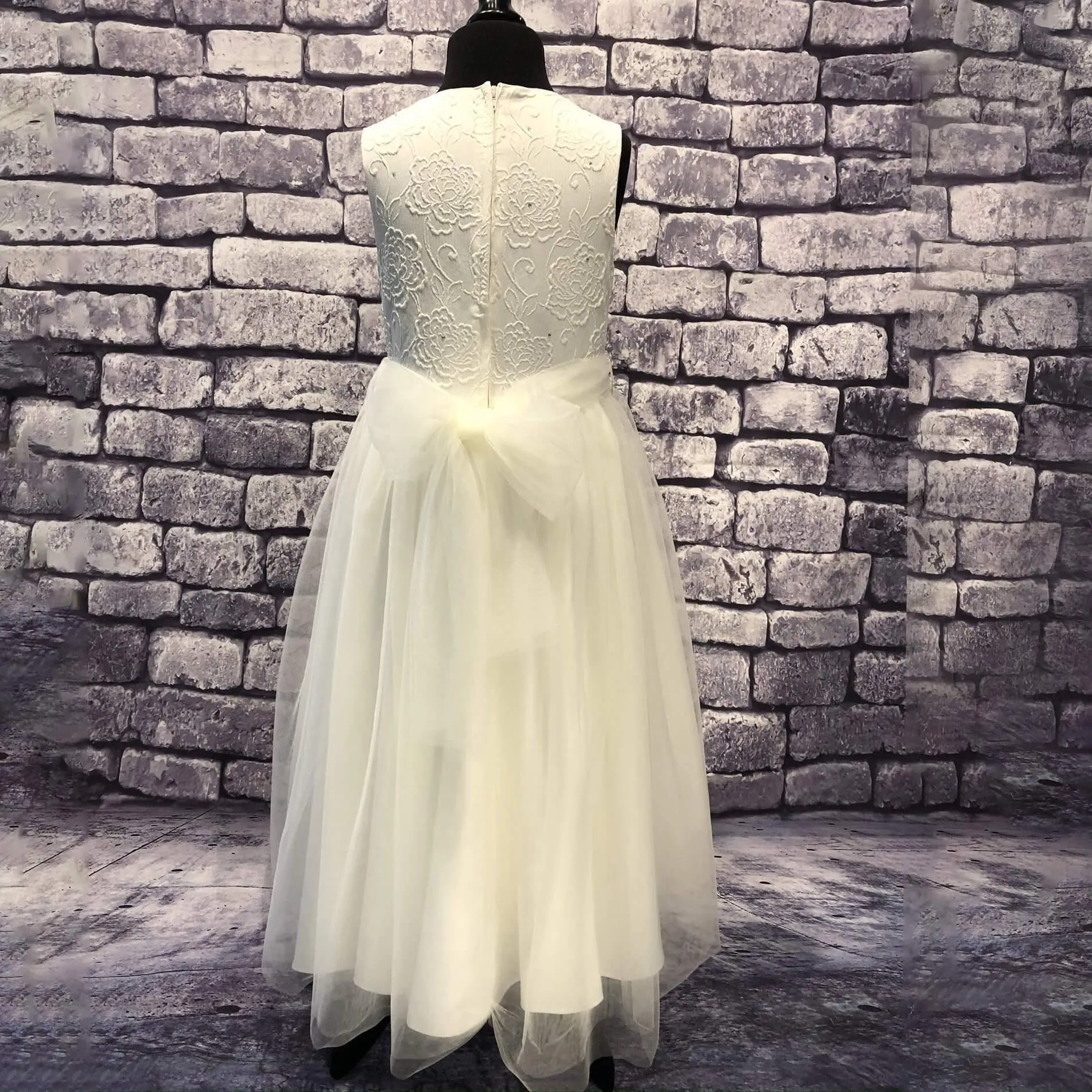 Isabella Flower Dress - Ivory