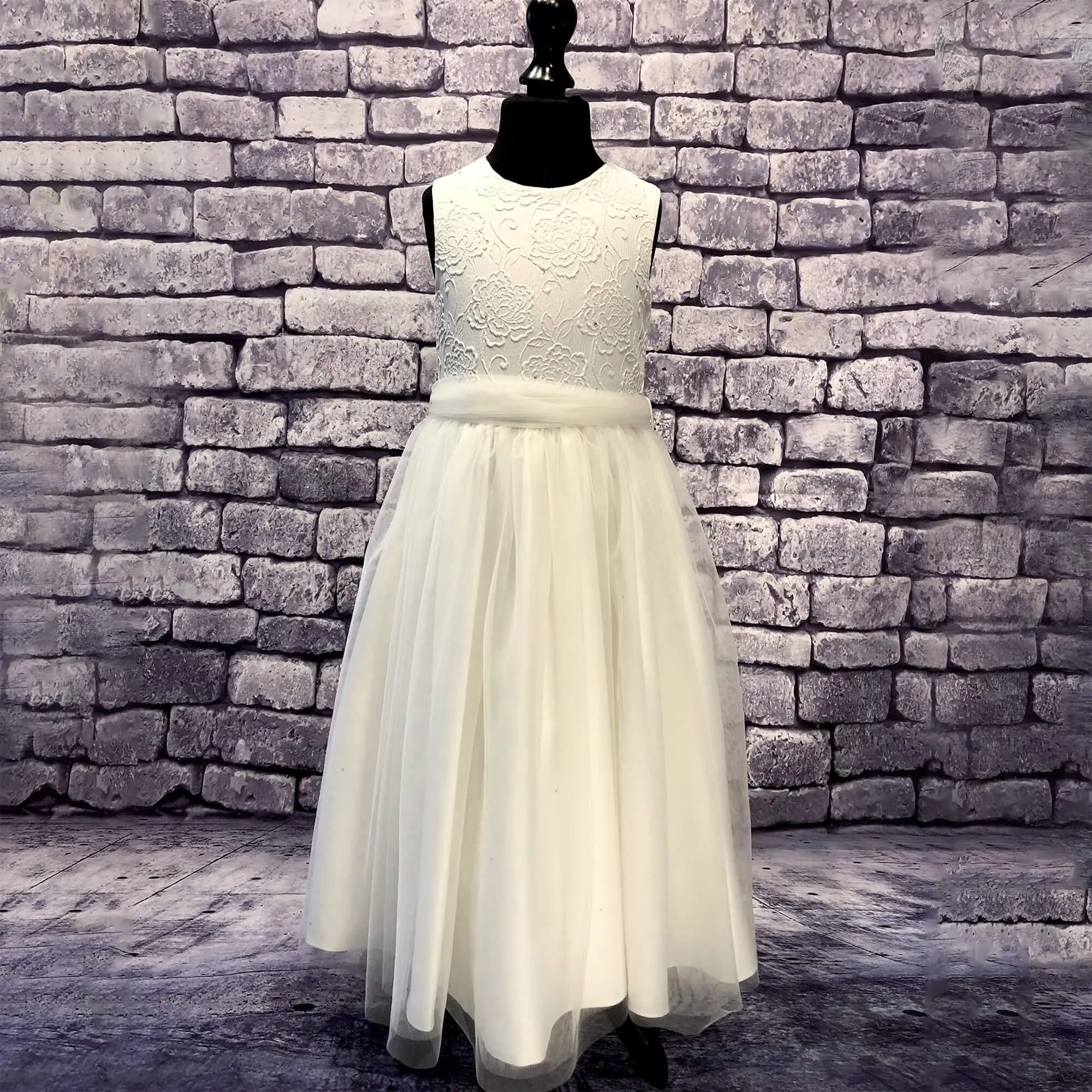 Isabella Flower Dress - Ivory