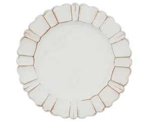 Ivory distressed scalloped ruffle plate charger
