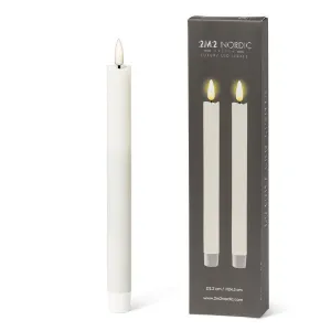 Ivory LED Taper Candle Set