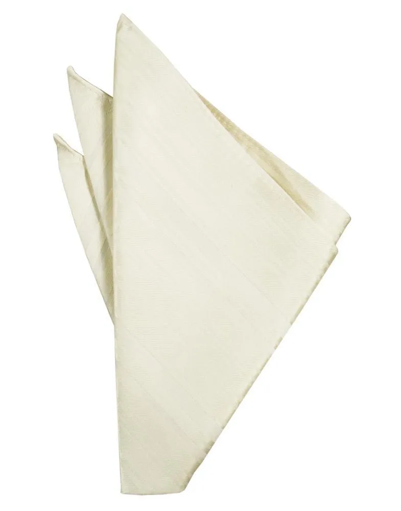 Ivory Striped Satin Pocket Square