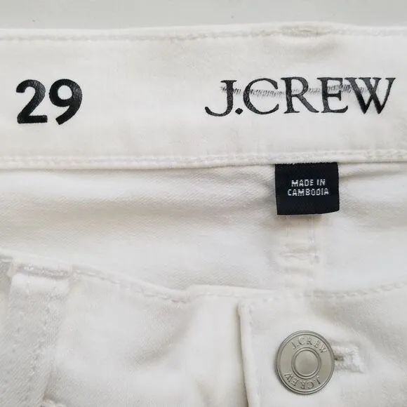 J.‎ Crew 9&quot; Vintage Slim Straight Jeans Size 29 White Stretch NWOT $128 BQ304