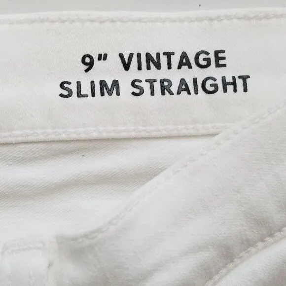 J.‎ Crew 9&quot; Vintage Slim Straight Jeans Size 29 White Stretch NWOT $128 BQ304