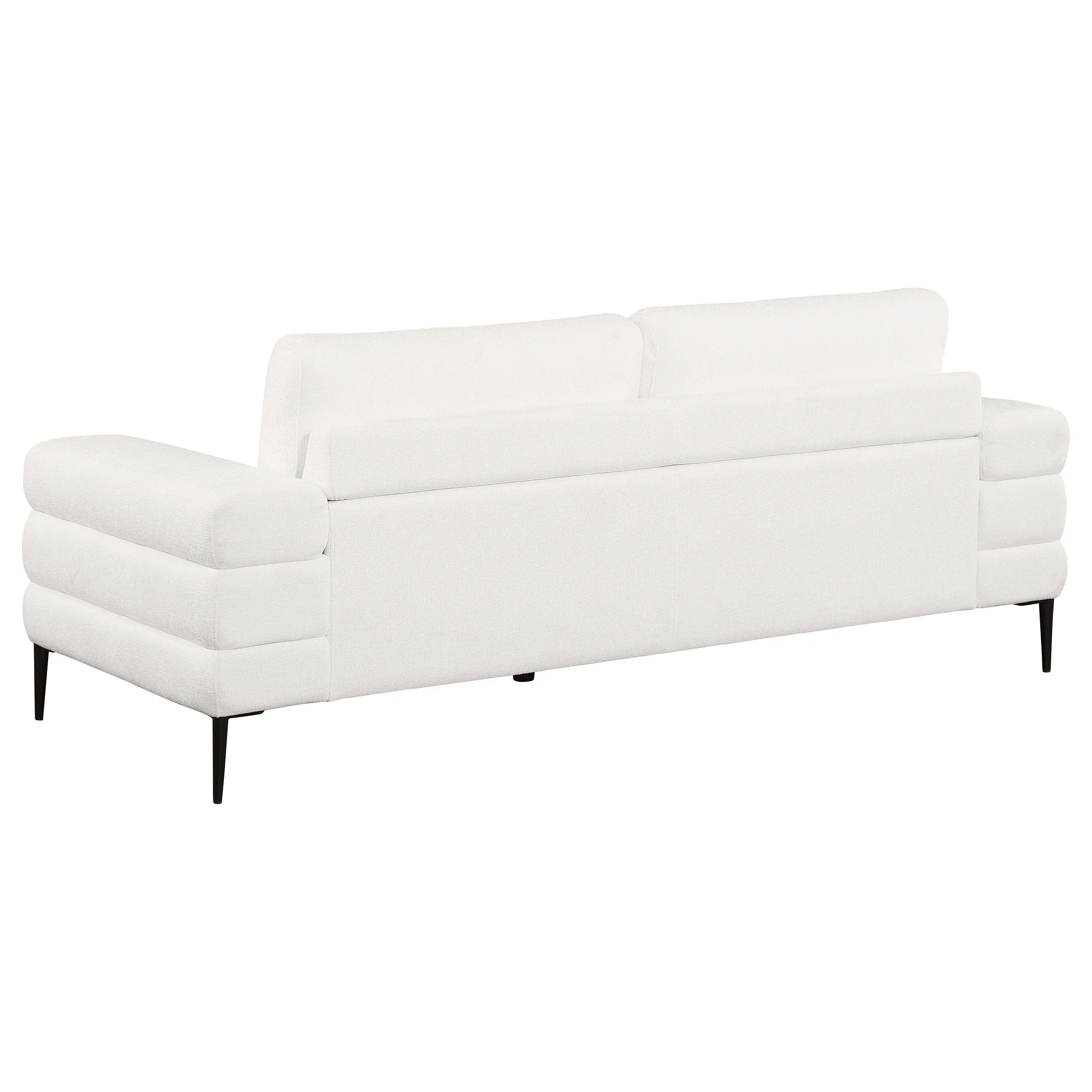 Jessel Chenille Upholstered Track Arm Sofa Ivory