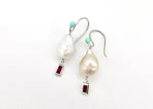 July (baroque pearl birthstone earrings)